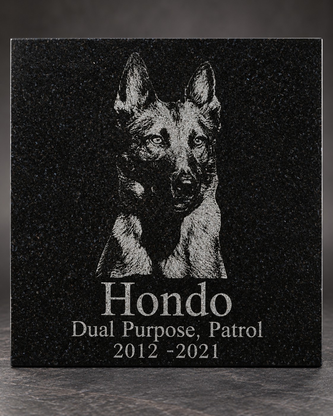Memorial granite plaque