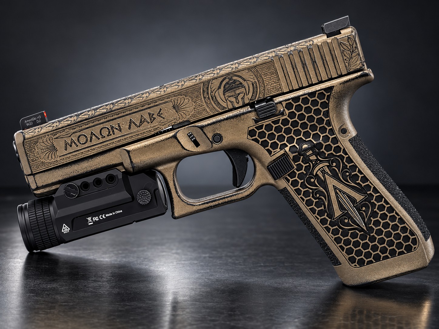 Molon Labe engraved Glock