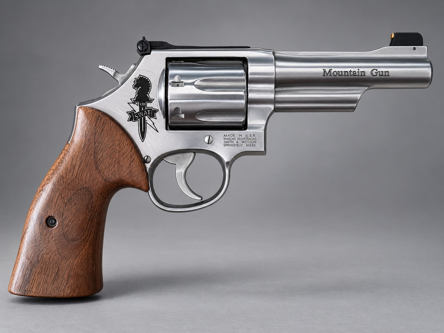 Smith & Wesson Mountain Gun with custom SWAT logo engraving