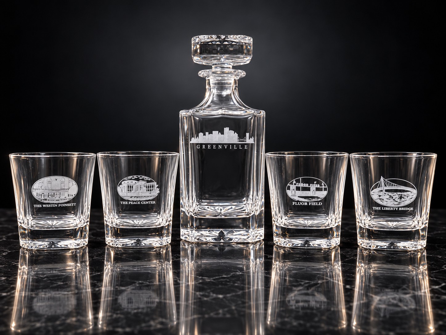 Greenville Landmark Glass Set
